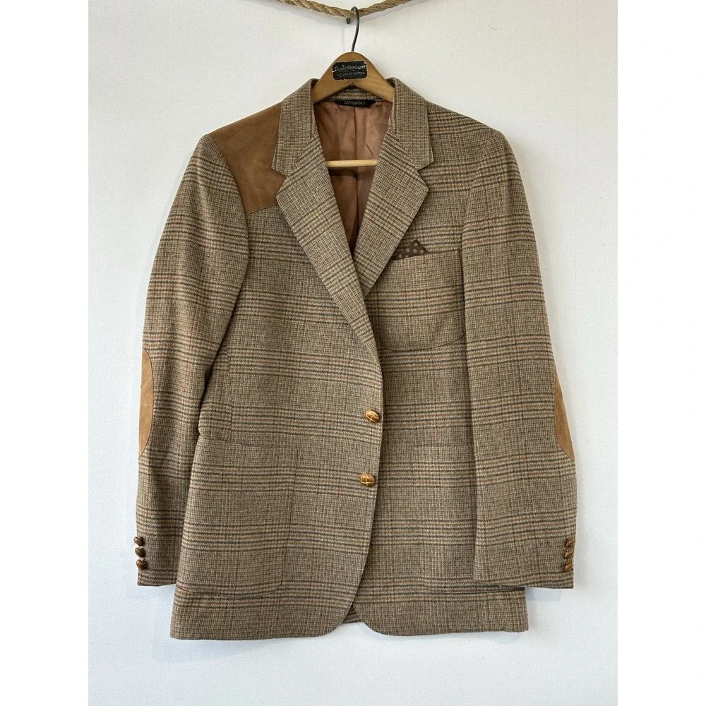 VTG Tweed Wool Blazer Sports Coat Ruby by Jaymar Men's Sz 42 Regular